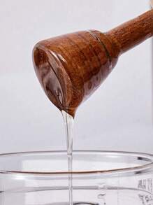 Acacia Honey Jar Lid With Dipper Wooden Cover Dip Stick Glass Container Seal Cover Storage Cover,Kitchen,Christmas Gift - Multicolor - View 5