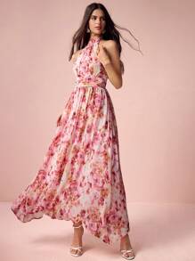 Enchnt Women Spring Simple Casual Daily Dress - Pink - View 6