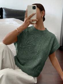 Siren Gaze 女士休闲针织毛衣上衣，简约时尚，适合日常穿着