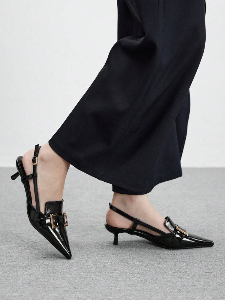 CUCCOO BIZCHIC Zapatos de tacón medio con punta fina para mujer, elegantes y adecuados para usar en primavera al aire libre, vacaciones de verano y atuendos vintage