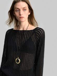 Ontre Conjunto de 2 piezas para mujer: suéter calado de punto con falda A-line con flecos, estilo bohemio casual, adecuado para vacaciones, festivales, playa, verano