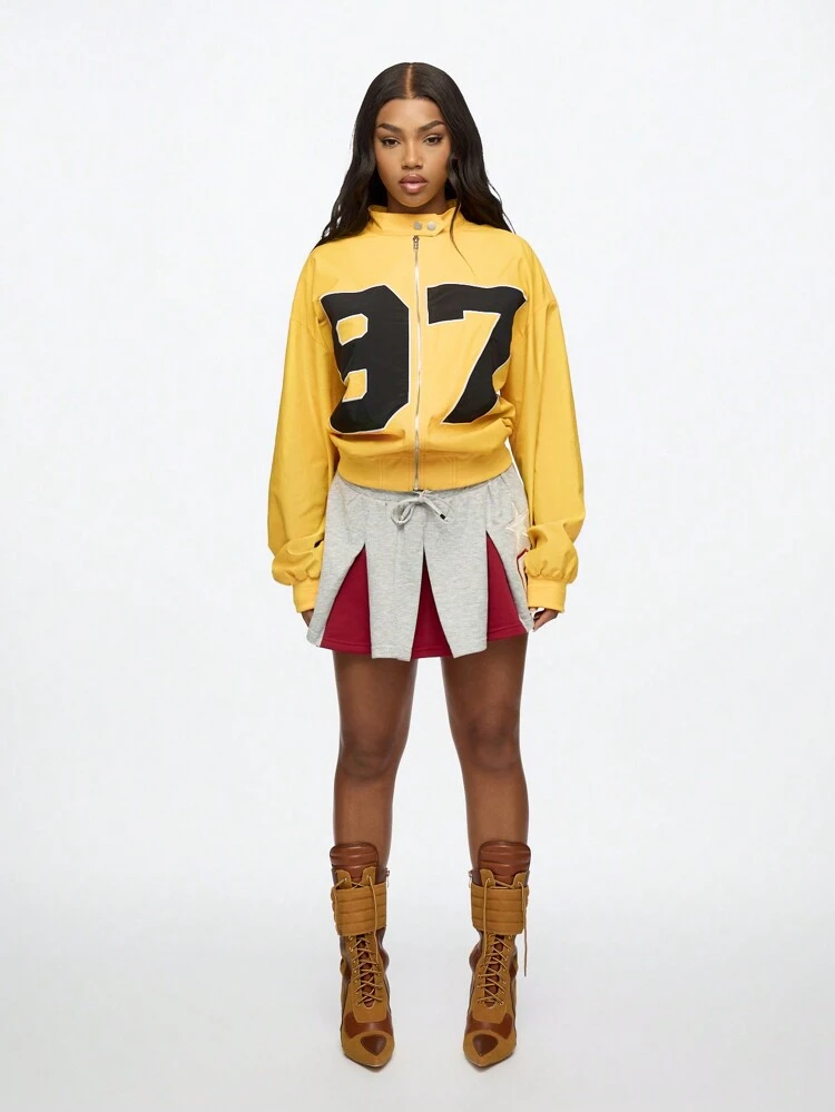 SUMWON WOMEN Split Front Pleated Mini Skirt With Star Logo