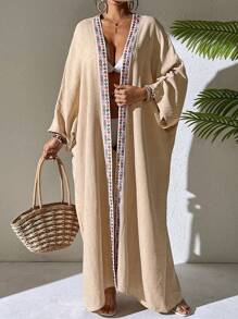 SHEIN Swim 女士宽松长款和服罩衫