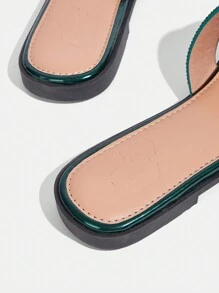 CUCCOO TILAWA 金色渐变水钻装饰休闲派对拖鞋、凉鞋春季鞋春假复活节 - 墨綠色 - 查看 4