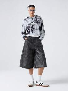 LYSMO New York Graphic Tie-Dye Cropped Hoodie,Long Sleeve Tops Graduation,Back To School Outfits,Graduation,Teacher Outfits For Women,Back To School