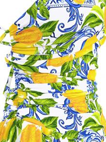 Vivid Eden Woven Printed Open Back Dress For Women,Women Summer Clothing,Vacation Style,For Beach Vacation - Yellow - View 10