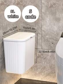 1 个 8L/12L 厨房堆肥箱，适用于台面或水槽下，带盖悬挂式小垃圾桶，适用于橱柜/浴室/卧室/办公室/露营，可安装室内堆肥箱，厨房，浴室，家庭，家居用品 - 白色 - 查看 5