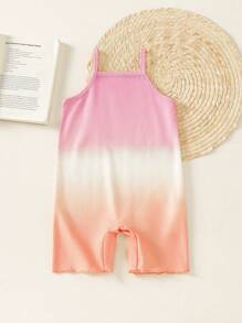 SHEIN 女宝宝休闲渐变色罗纹连体衣