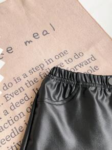 SHEIN Falda negra asimétrica y con diseño de arco, estilo casual y chic para uso diario, para bebé niña/infante/niña pequeña de 0 a 3 años