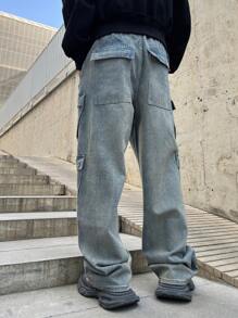 Manfinity EMRG Men's Simple Fashionable Casual Everyday Denim Jeans - Blue - View 2