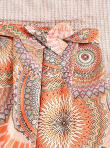 SHEIN Conjunto informal de 2 piezas para niñas preadolescentes con top de tirantes de unicolor y pantalones de pierna ancha con estampado de mandala, ideal para resort y vacaciones
