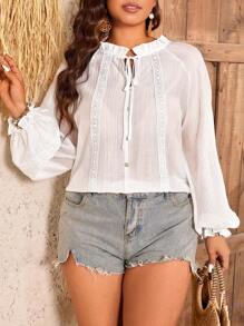 Calvaya Plus Size Women's Casual Versatile Personalized Office Style Blouse, Tea Party Outfit