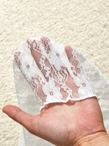 SHEIN MOD Crochet Lace Patchwork Open Front Sheer Cover Up, Casual & Fashionable For Daily Wear, For Summer Beach Vacation