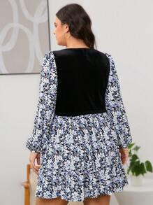 SHEIN LUNE SHEINLUNE Áo khoác nhung cỡ lớn cho nữ & Váy hoa mềm mại, Mùa xuân, Trang phục phương Tây cho nữ, Trang phục Nashville, Lễ Phục sinh, Trang phục giáo viên cho nữ, Lễ hội trang phục Rave, Váy Phục sinh cho nữ Mùa hè Boho Old Money - Nhiều màu - Xem 2