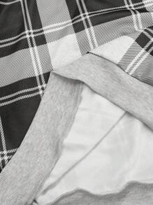 Sudadera casual de cuello redondo de manga larga a cuadros para hombre