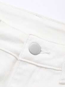 DAZY Women's Western Style Jeans - Solid Color Flare Leg Jeans - White - View 7