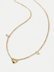 MOTF PREMIUM 18K GOLD PLATED HEART PENDANT NECKLACE - Yellow Gold - View 3