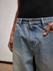 AKNOTIC Business Casual Men's Woven Straight Fit Mid-Rise Casual Jeans, Suitable For Autumn, For Rave - Light Wash - View 7