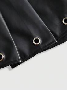 ROMWE J-Fashion 2 piezas Outfit estilo vaquero Mujer Y2K callejero con top tubo y falda mini con parches de leopardo y cruz