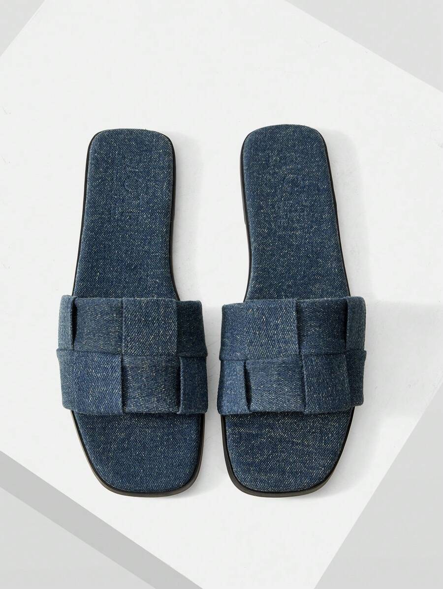 MOTF PREMIUM WOMEN COMFORT MINIMALIST WOVEN FLAT SANDALS SPRING SHOES SPRING BREAK EASTER - Blue - View 1