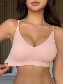 DAZY Wireless Padded Pushup Invisible Seamless Bra For Women Lingerie For Women - Pink - View 5