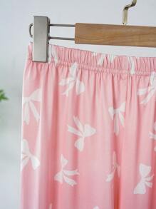 Shein Underwear&Sleepwear Basics Conjunto de pijama para niñas con estampado de mariposas dulces