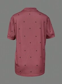 Manfinity Dauomo 男士休闲简约全印花短袖 Polo 衫 - 彩色 - 查看 2