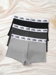 EasyFave 3pcs Set Women's Minimalist Letter Waistband Briefs