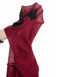 ROMWE Goth 简约休闲日常长袖套头毛衣