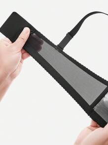 LUVLETTE 女士内衣休闲曲线半罩杯聚拢透气钢圈性感无衬里黑色蕾丝优雅网眼迷你文胸新娘内衣