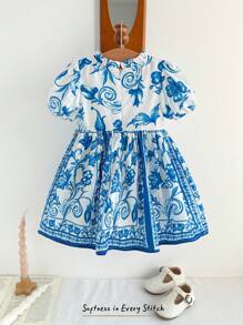 Cozy Pixies Váy ngắn tay họa tiết hoa cho bé gái, họa tiết bướm, váy công chúa in hoa nhiệt đới Boho mùa hè - Nhiều màu - Xem 4