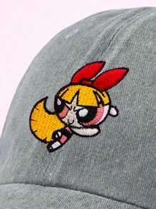 THE POWERPUFF GIRLS X SHEIN 1pc Cute Basics Blossom Embroidered Unisex Baseball Cap, Suitable For Casual Wear