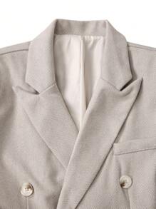 Manfinity Mode Conjunto de traje de moda Manfinity: Chaqueta y pantalones, moda minimalista, uso diario casual, regalos para el novio