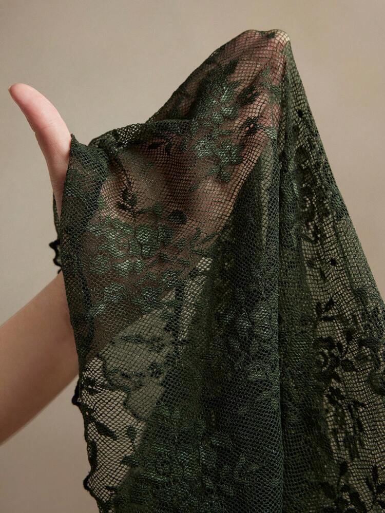 Camicetta elegante in pizzo e chiffon con foro per il pollice, adatta per abbigliamento da festa in vacanza