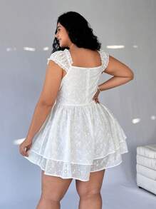 Solflare Plus Size Women White Embroidered Minimalist Casual Jumpsuit,Floral,Brunch Outfits For Women,Graduation,Wedding Guest Dress Women,Spring Break Outfits,Sun Dress,Vacation Dress,Versatile Everyday Wear,Spring Summer Clothes