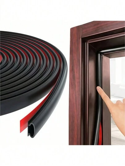 1Pc 3 Meter Self-Adhesive Silicone Rubber Door And Window Sealing Strip, Windproof And Rainproof Sealing Strip, Can Be Cut For Retail Stores, Restaurants, Hotels, Home Bedrooms, Home Decoration