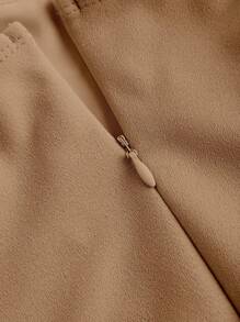 SHEIN MOD Đầm hai dây họa tiết caro liền thân Plus Camel - Lạc đà - Xem 3