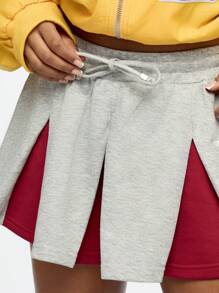 SUMWON WOMEN Varsity College Cheerleader Athletic Skirt Split Front Pleated Mini Sportswear With Star Logo Design Gym Team Spirit Dance Fall Fashion