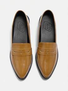 CUCCOO CURVES Plus Size Wide Fit Platform Thick Sole Shoes, Flat Pointed Toe Solid Black High Vamp Lace-Up Oxfords, English Style Shoes Women