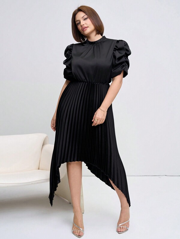 Chikora Plus Size Solid Color Minimalist Casual Everyday Dress
