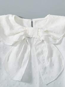 Blusa de manga larga con cuello redondo, color azul marino, para niñas preadolescentes