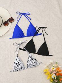 Swim Vcay 女士性感吊带比基尼上衣，适合夏季海滩度假 - 彩色 - 查看 3