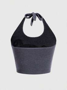 Women's Neck Tie Back Detail Knit Top