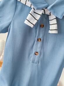 2 pezzi outfit per neonati maschi, tuta carina e alla moda con scialle staccabile, adatto per giocare all'aperto d'estate - Multicolore - Visualizzare 6