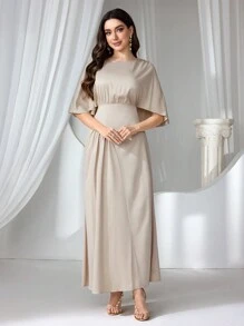 Coutiva 女士优雅纯色束腰长款正式晚礼服、婚礼宾客礼服、派对鸡尾酒会礼服