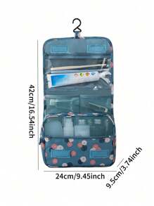 1 pieza Bolsa de aseo de viaje impermeable y grande con gancho (varios colores disponibles), bolso plegable, organizador de maquillaje de gran capacidad para maquillaje, cosméticos, afeitadoras y artículos de cuidado personal como lápiz labial, pinceles, cuidado de la piel, teléfono móvil, monedas, artículos pequeños, para el hogar, regalo, vacaciones, uso multifuncional, estilo bohemio