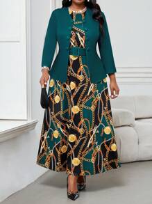 Fleurora Conjunto de 2 piezas de talla grande: chaqueta de manga larga y vestido de un solo color, casual y de moda para uso diario en primavera, verano, otoño e invierno. Vestido casual y elegante de cuello redondo, con volantes, cinturón, botones y manga larga. Conjunto de ropa profesional con falda marrón y falda amarilla