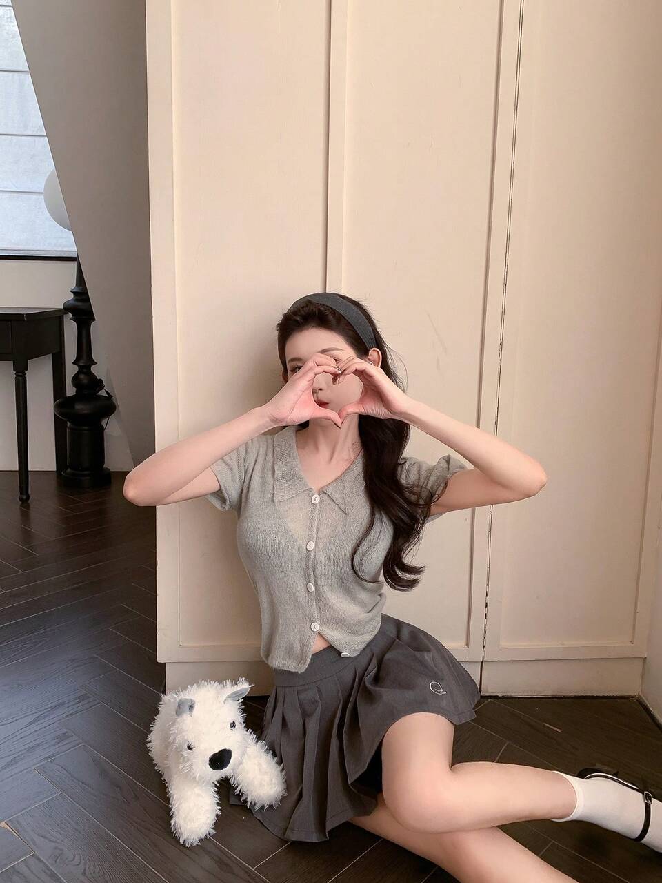 Women's Casual Polo Collar Knit Short Sleeve Top,Crop Tops Women