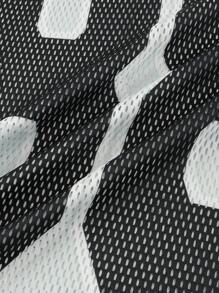 ROMWE MEN Prep Men's Jersey Mesh See-Through Activewear Top - White - View 3