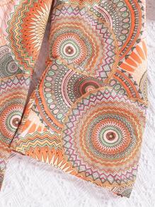 SHEIN Conjunto informal de 2 piezas para niñas preadolescentes con top de tirantes de unicolor y pantalones de pierna ancha con estampado de mandala, ideal para resort y vacaciones